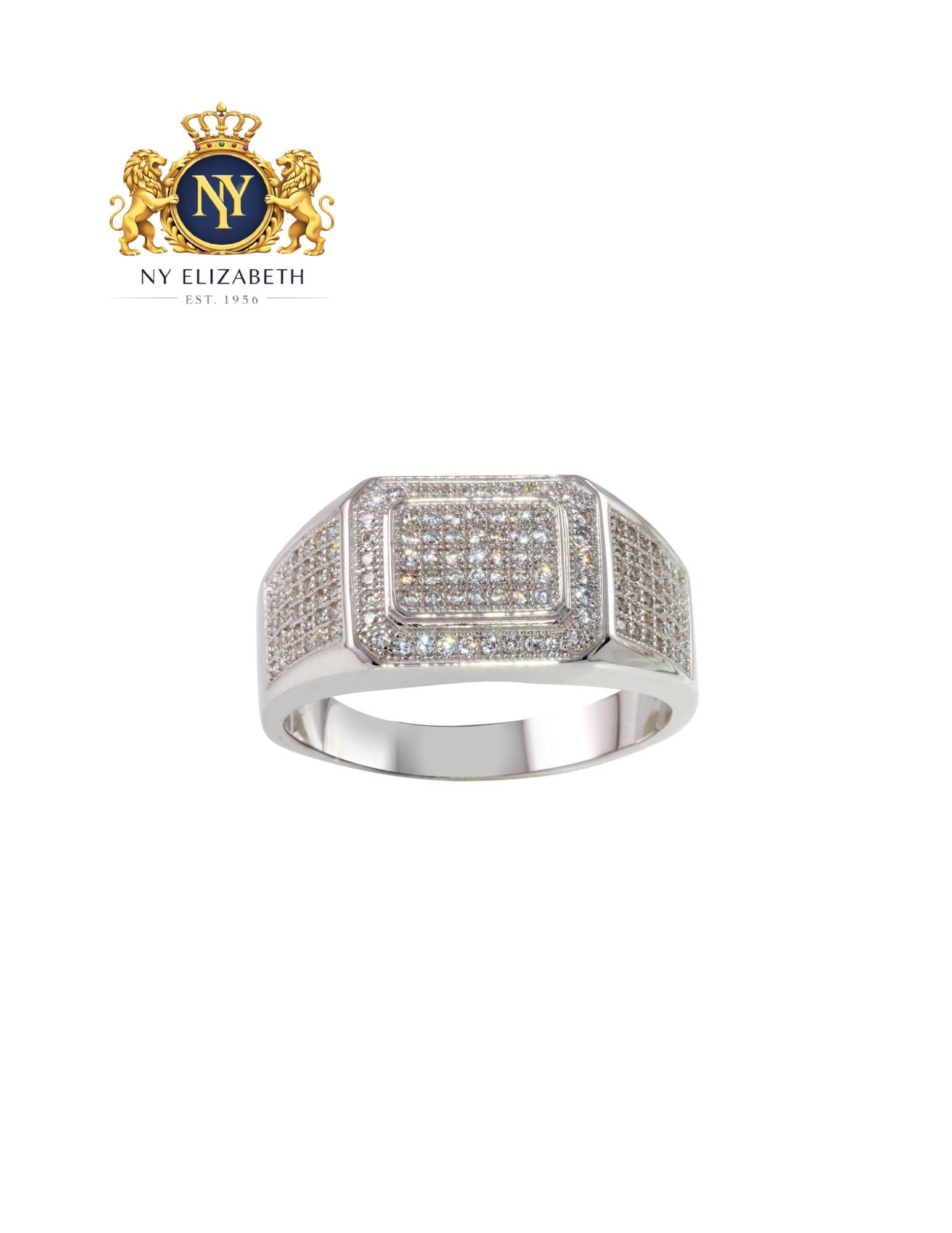 RHODIUM PLATED 925 STERLING SILVER MEN'S RING WITH CZ: Rhodium Plated 925 Sterling Silver Men's Ring with CZ Metal: 925 Sterling Silver Plating: Nickel Free Rhodium Plated Stone: Cubic Zirconia Stones Ring Size:: 11 US Accessories: None Notice: When pu