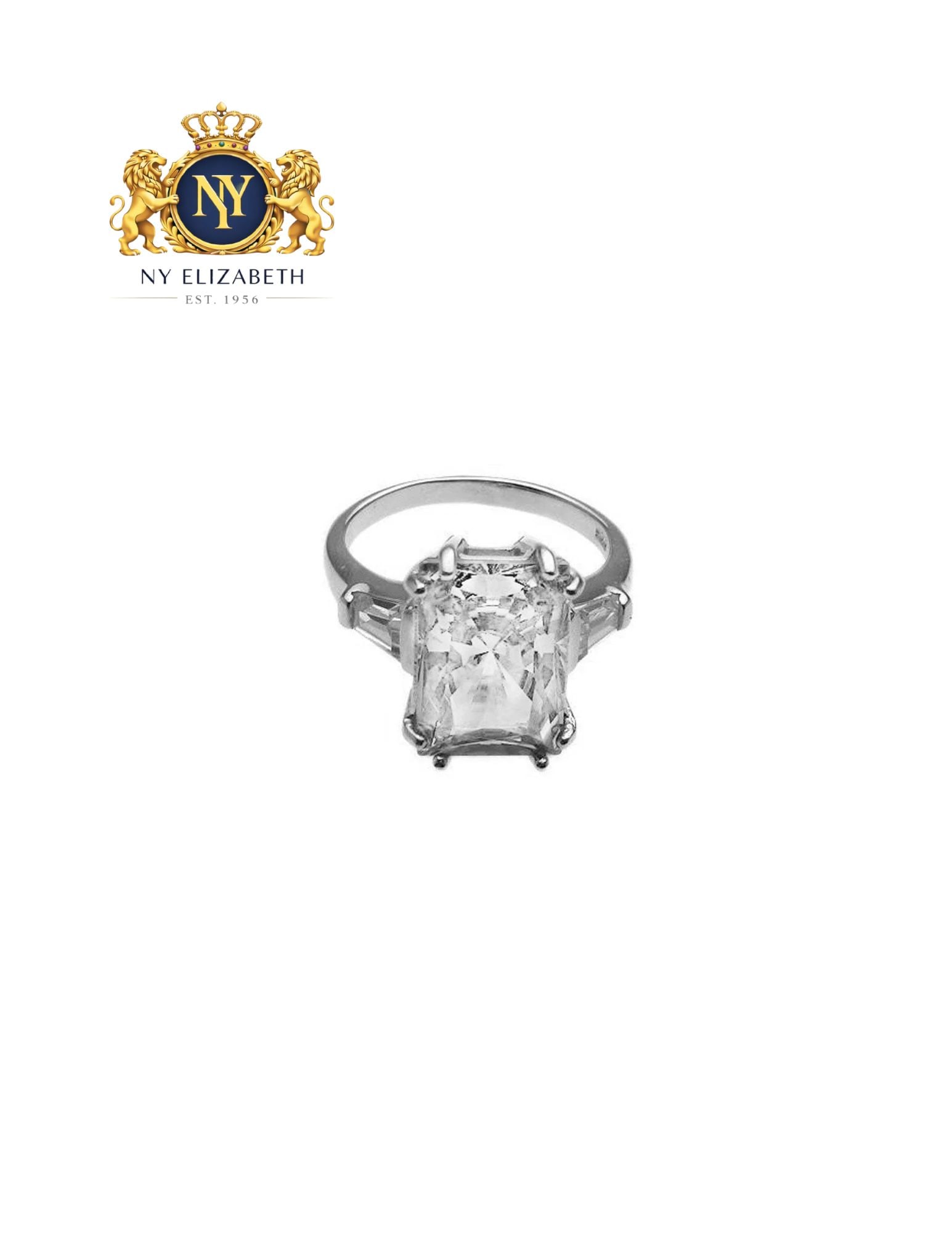 SILVER 925 RHODIUM PLATED RECTANGULAR CLEAR RING: Silver 925 Rhodium Plated Rectangular Clear CZ Ring Metal: 925 Sterling Silver Plating: Nickel Free Rhodium Plated Stone: Clear CZ Stones Ring Size:: 6 US Accessories: None Notice: When purchasing