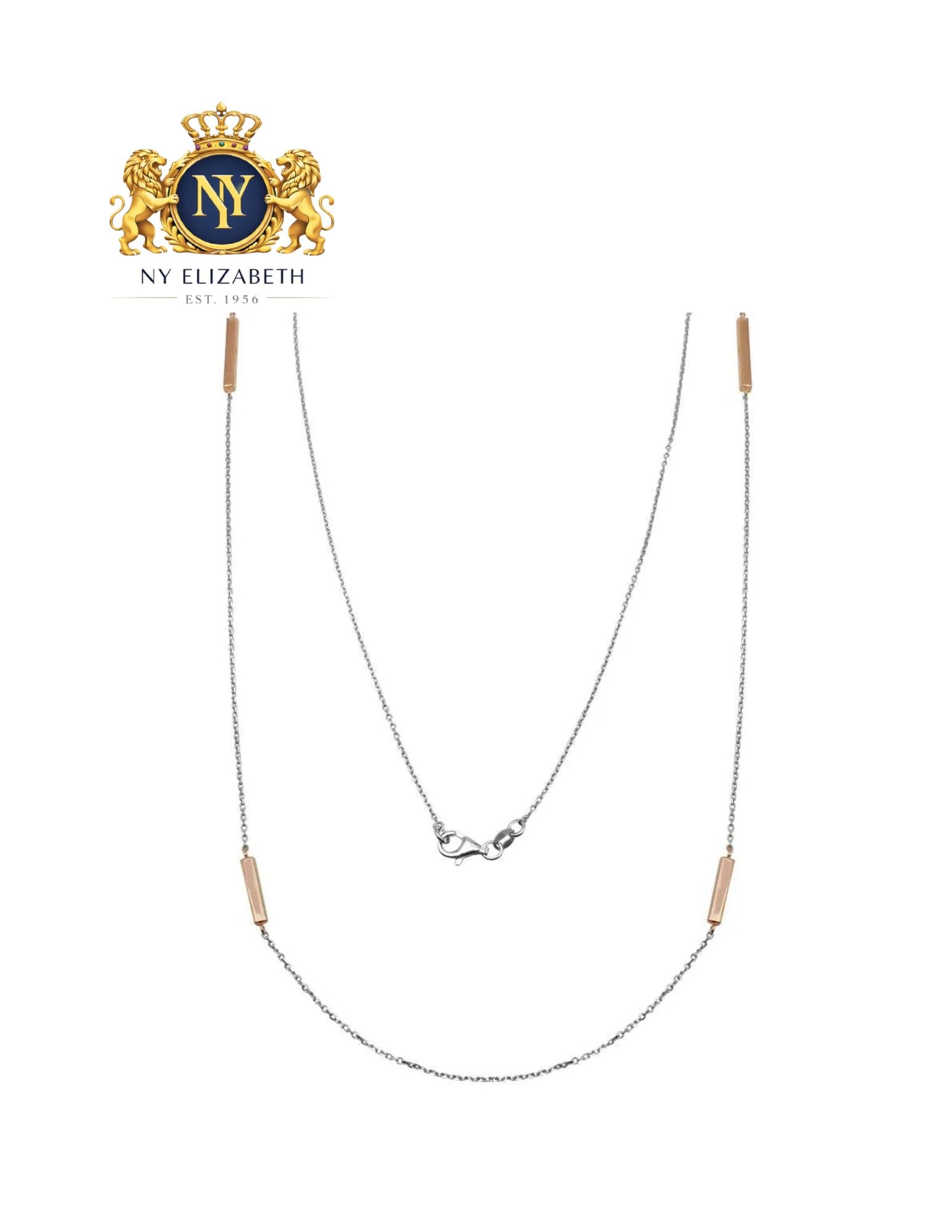 PLATED 925 STERLING SILVER BAR LONG ITALIAN NECKLACE: Plated 925 Sterling Silver Bar Long Italian Necklace Metal: 925 Sterling Silver Plating: Rose/Rhodium Dimensions: Bars - 3mm width Weight: 6.9 grams Length: 32Inches Accessories: None Noti