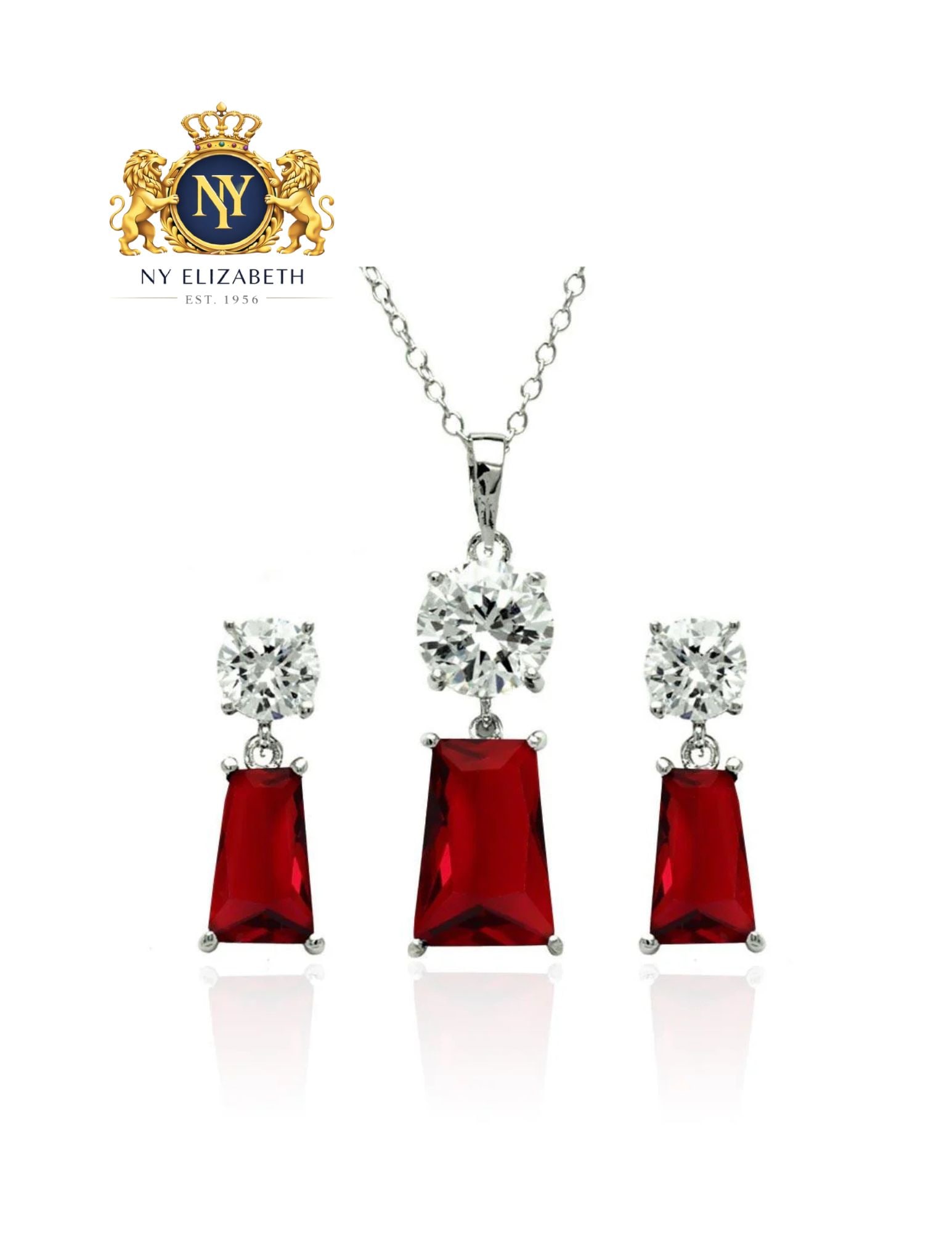 SILVER 925 RHODIUM PLATED CLEAR ROUND BIRTHSTONE EARRING AND NECKLACE SET: Silver 925 Rhodium Plated Clear Round Birthstone Earring and Necklace Set Metal: 925 Sterling Silver Plating: Nickel Free Rhodium Plated Stone: Cubic Zirconia Dimensions: Pendant: 22.8mm x9.7mm ,? Ear