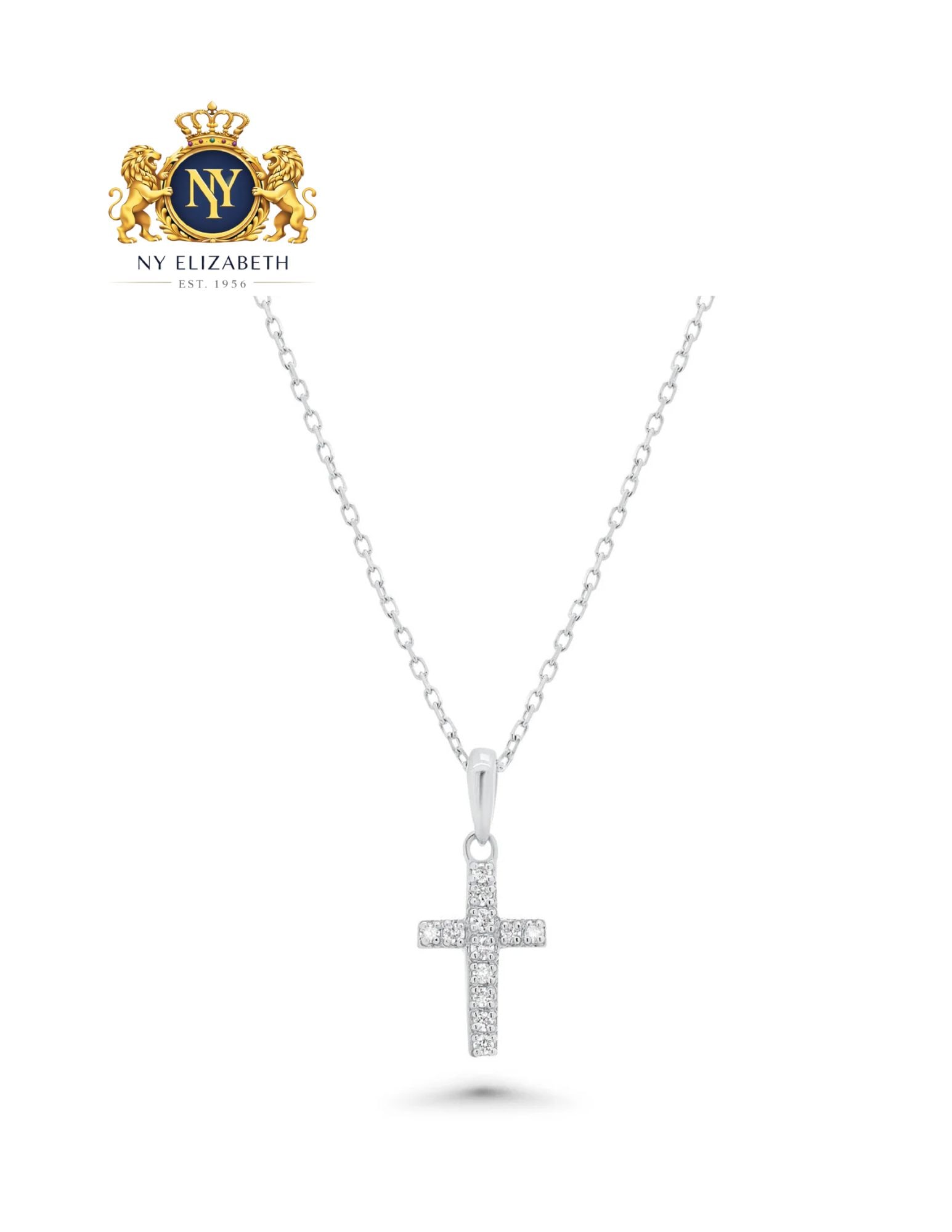 RHODIUM PLATED 925 STERLING SILVER DAINTY LAB GROWN DIAMOND CROSS NECKLACE: Rhodium Plated 925 Sterling Silver Dainty Lab Grown Diamond Cross Necklace Metal: 925 Sterling Silver Stone: Lab-Grown Diamond Length: 16Inches +2Inches extension Accessories: None Notice: When purcha