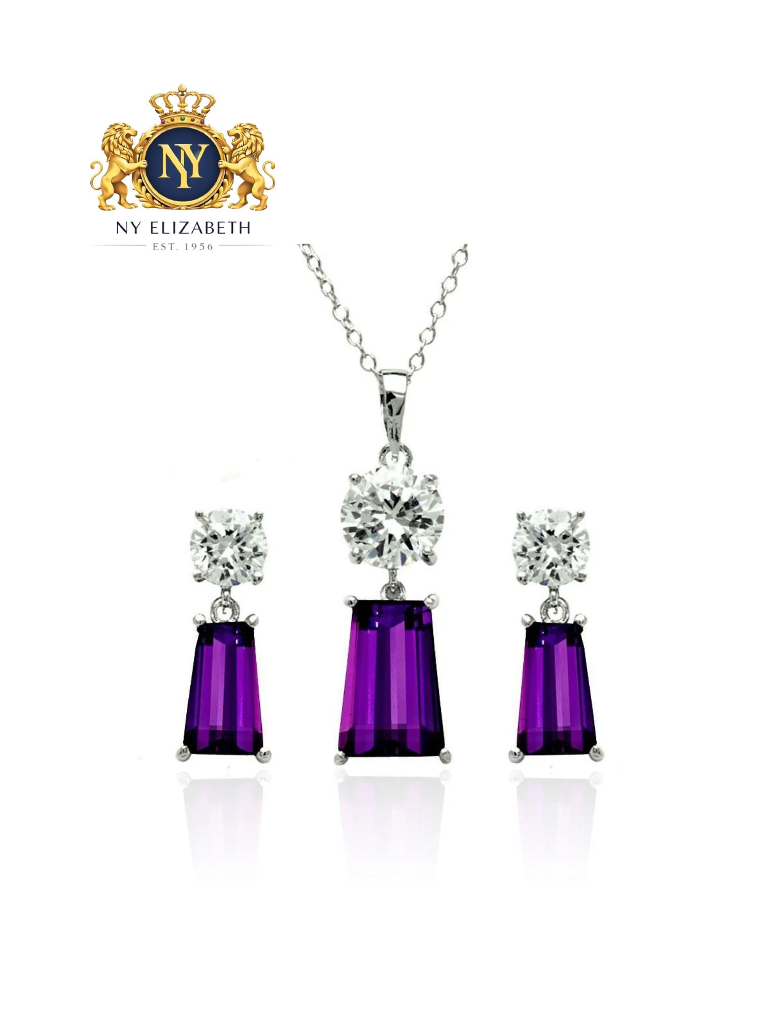 SILVER 925 RHODIUM PLATED CLEAR ROUND BIRTHSTONE EARRING AND NECKLACE SET: Silver 925 Rhodium Plated Clear Round Birthstone Earring and Necklace Set Metal: 925 Sterling Silver Plating: Nickel Free Rhodium Plated Stone: Cubic Zirconia Dimensions: Pendant: 22.8mm x9.7mm ,? Ear