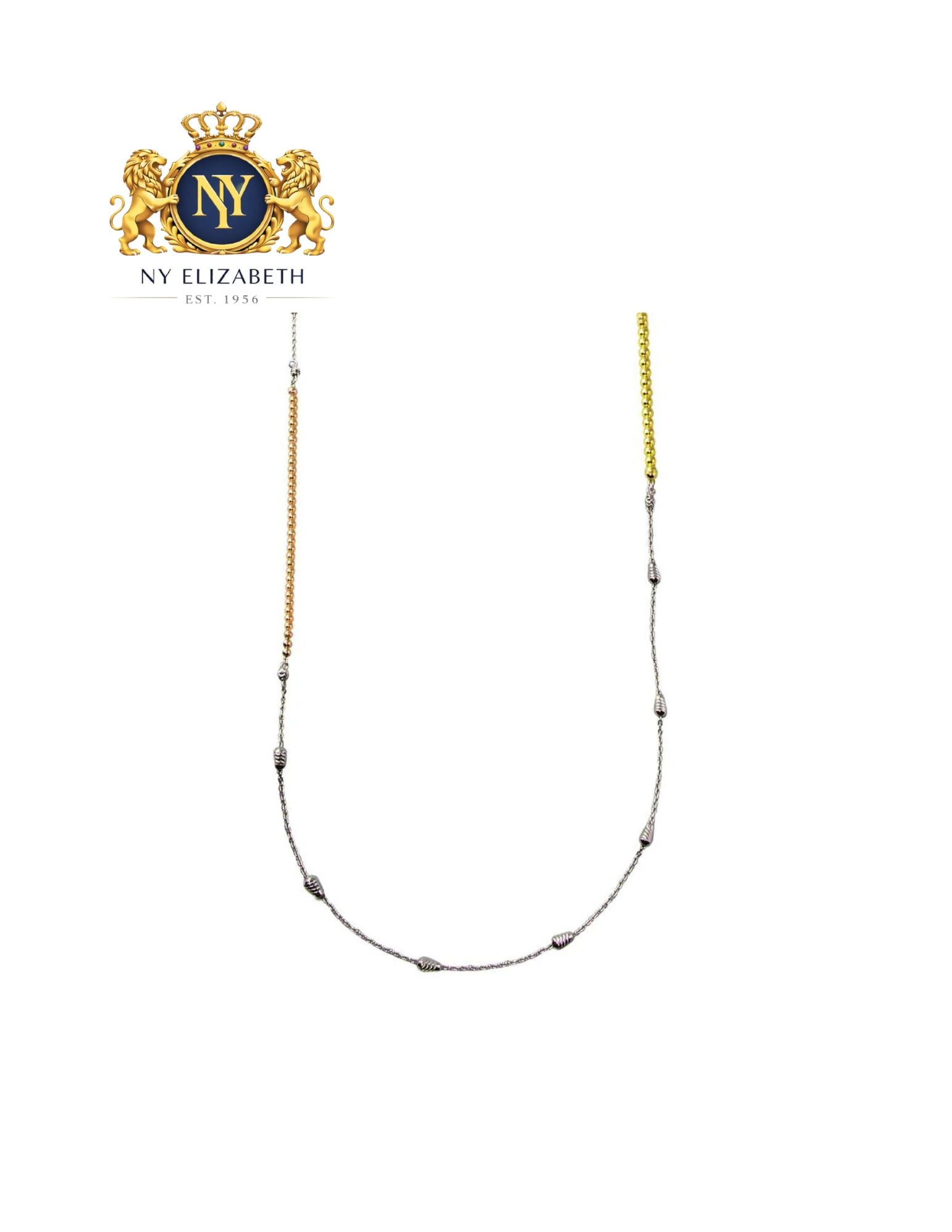 ROSE GOLD, GOLD AND RHODIUM PLATED 925 STERLING SILVER CHAIN NECKLACE: Rose Gold, Gold and Rhodium Plated 925 Sterling Silver Chain Necklace Metal: 925 Sterling Silver Plating: Nickel Free Gold, Rose Gold and Rhodium Plated Dimensions: 2.1mm - 3.1mm Length: 34 Inches Adj