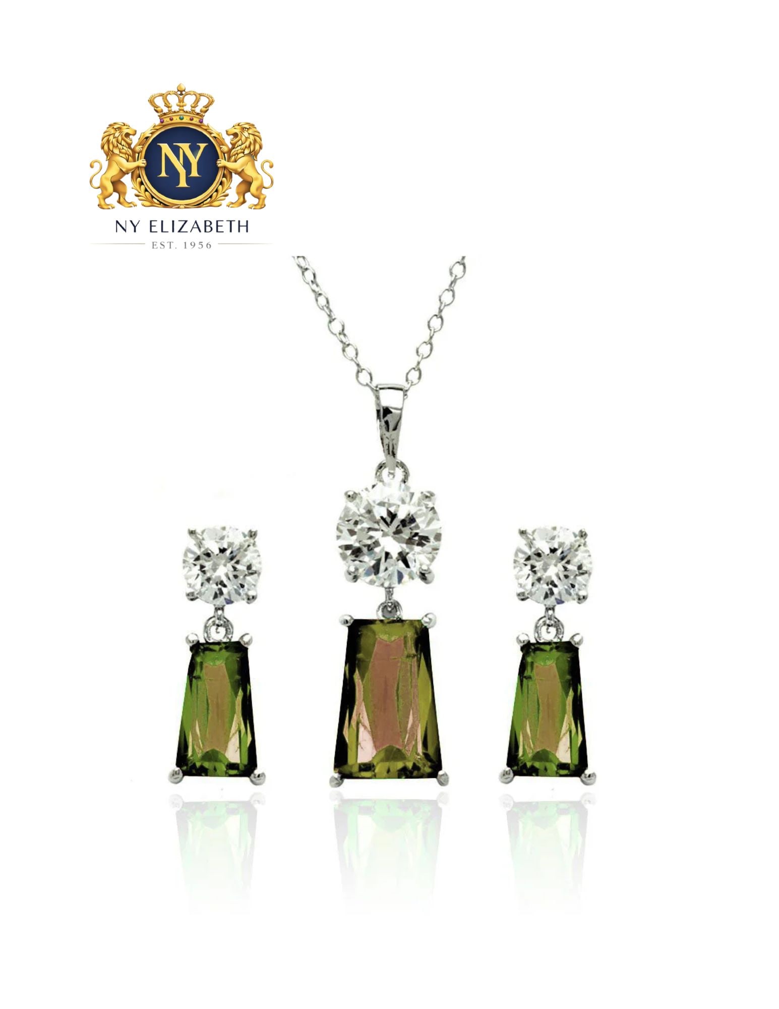 SILVER 925 RHODIUM PLATED CLEAR ROUND BIRTHSTONE EARRING AND NECKLACE SET: Silver 925 Rhodium Plated Clear Round Birthstone Earring and Necklace Set Metal: 925 Sterling Silver Plating: Nickel Free Rhodium Plated Stone: Cubic Zirconia Dimensions: Pendant: 22.8mm x9.7mm ,? Ear