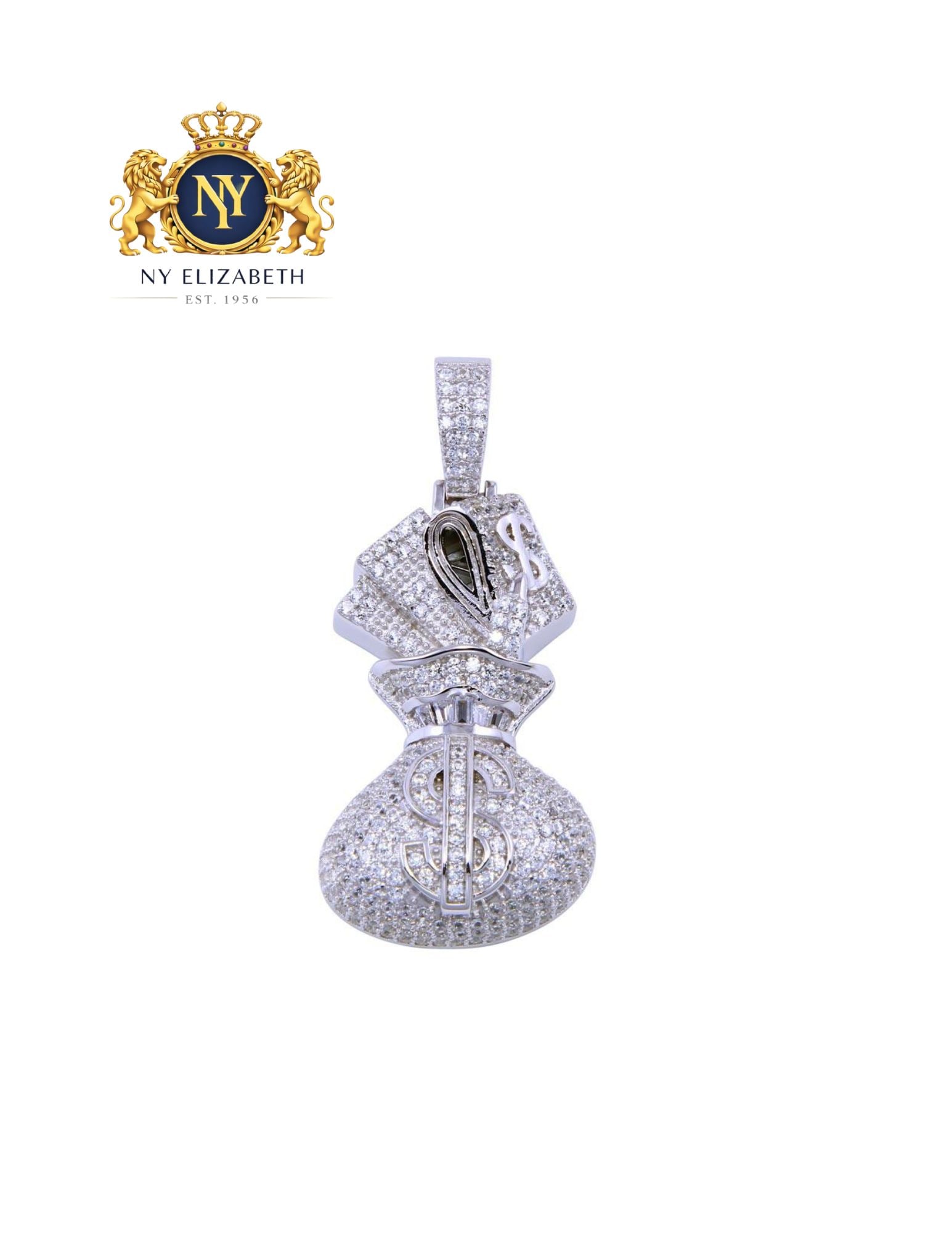 RHODIUM PLATED 925 STERLING SILVER PENDANT: Rhodium Plated 925 Sterling Silver CZ Pendant Metal: 925 Sterling Silver Plating: Rhodium Plated Stone: Clear CZ Stones Dimensions: 20.6mm x 36mm Length: None Accessories: None Notice: Whe