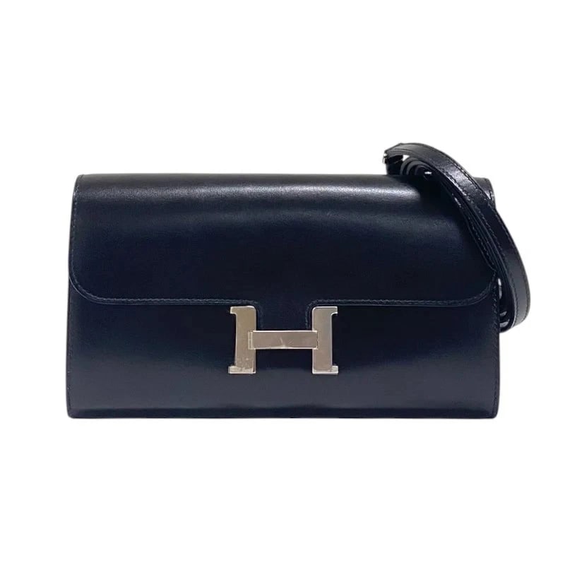 HERMES BLACK SHW BOX CALF SHOULDER BAG: HERMES Black SHW Box Calf Shoulder Bag Brand: HERMES Type/Style: Shoulder Bag Material: Box Calf Color: Black / SV Hardware Size: W: 20.5cm / H: 11.5cm / D: 3.5cm Accessories: None Accesso