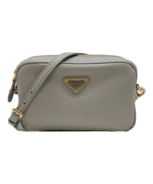 PRADA LEATHER MINI SHOULDER BAG: PRADA Leather Mini Shoulder Bag Brand: PRADA Type/Style: Shoulder Bag Material: Leather Color: Light Gray Size: H:11cm / W:17cm / D:5.5cm Accessories: None Accessories Notice: When purchas