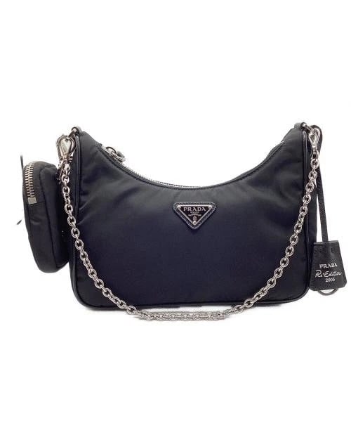 PRADA NYLON SHOULDER BAG: PRADA Nylon Shoulder Bag Brand: PRADA Type/Style: Shoulder Bag Material: None Color: Black Size: H:16.5cm / W:22cm / D:6cm Accessories: None Accessories Notice: When purchasing pre-owned g