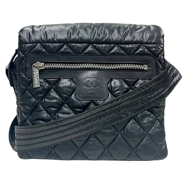 CHANEL COCO COCOON MESSENGER BAG PM: CHANEL Coco Cocoon Messenger Bag PM Brand: CHANEL Type/Style: Shoulder Bag Material: Nylon Color: black Size: W: 25cm / H: 22cm / D: 10cm Accessories: None Accessories Notice: When purchasing