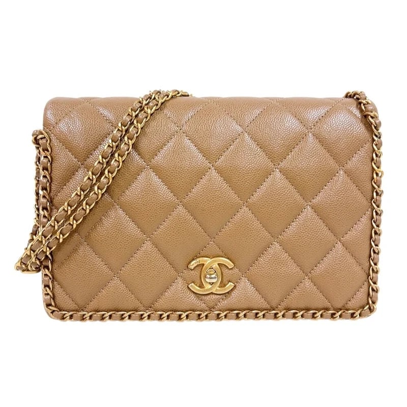 CHANEL BEIGE GHW CAVIAR SKIN SHOULDER BAG: CHANEL Beige GHW Caviar Skin Shoulder Bag Brand: CHANEL Type/Style: Shoulder Bag Material: Caviar Skin Color: Beige / GD Hardware Size: W: 25cm / H: 16cm / D: 6cm Accessories: None Accessories