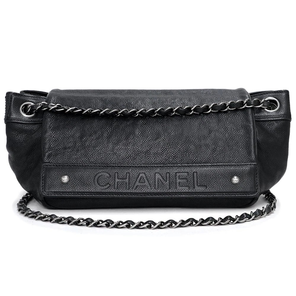 CHANEL LOGO BLACK: CHANEL Logo Black Brand: CHANEL Type/Style: Shoulder Bag Material: Caviar Skin Color: Black Size: W:32cm x 23cm x H:15cm x D:12cm Accessories: None Accessories Notice: When purchasing pre-