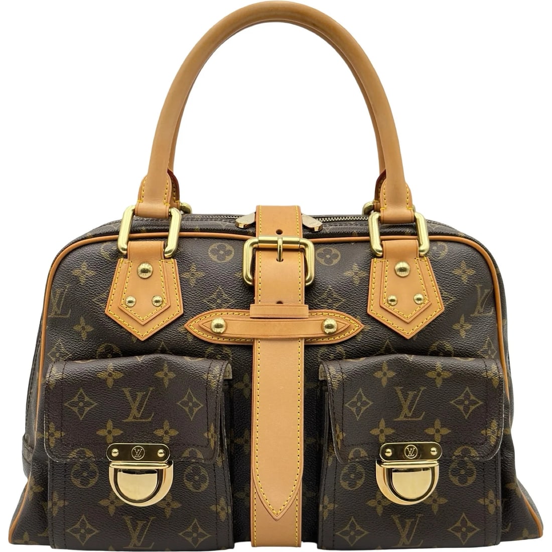 LOUIS VUITTON MANHATTAN GM MONOGRAM HANDBAG: Louis Vuitton Manhattan GM Monogram Handbag Brand: LOUIS VUITTON Type/Style: Handbag Material: Monogram Canvas Color: brown Size: W: 39cm / H: 26cm / D: 12.5cm Accessories: None Accessories Notice: