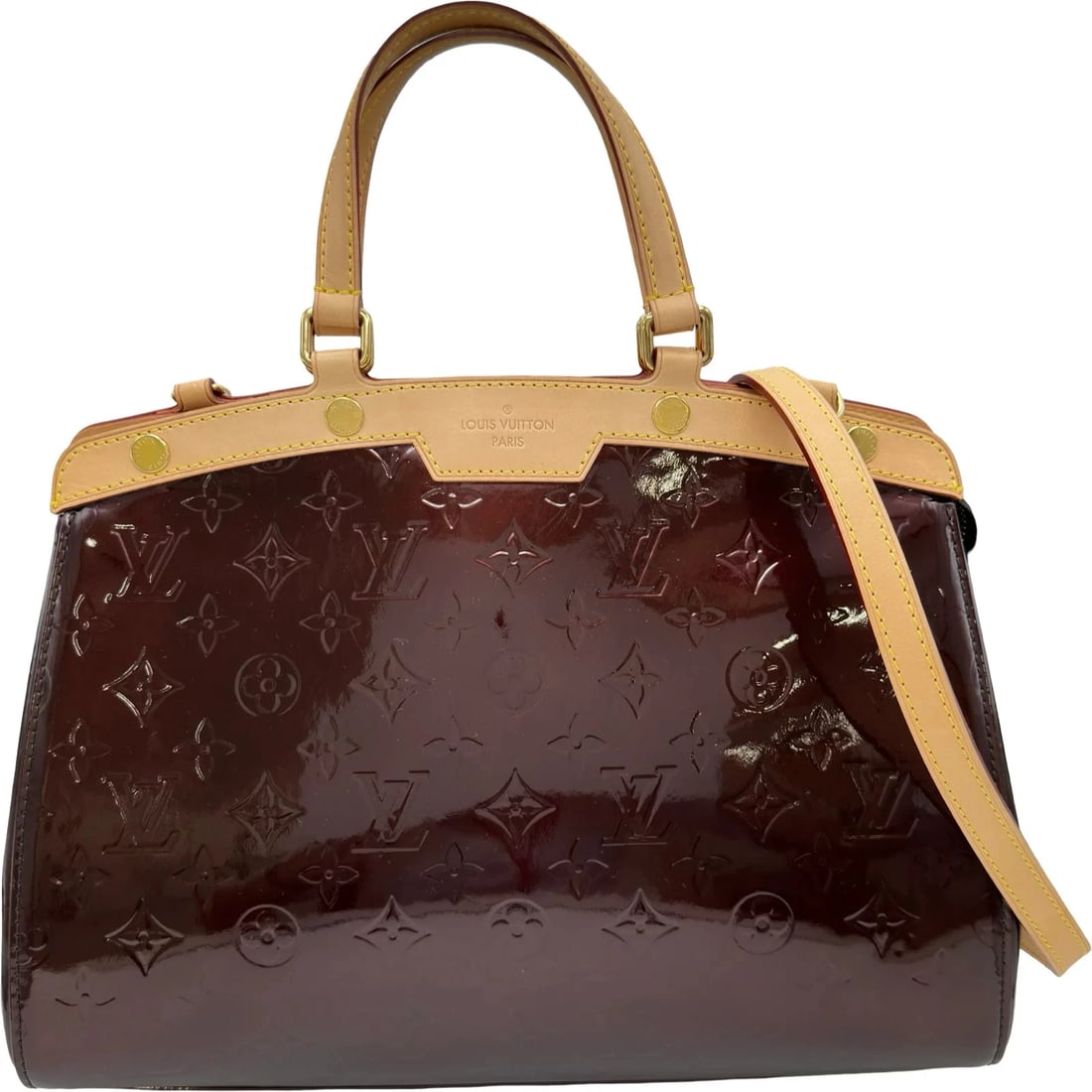 LOUIS VUITTON BREA AMARANTE VERNIS HANDBAG: LOUIS VUITTON Brea Amarante Vernis Handbag Brand: LOUIS VUITTON Type/Style: Handbag Material: Vernis Color: Amarant Size: W: 33cm / H: 25cm / D: 10cm Accessories: None Accessories Notice: