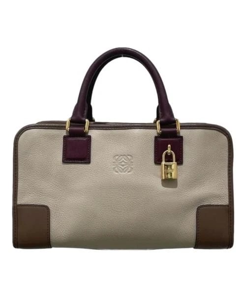 LOEWE: LOEWE Brand: LOEWE Type/Style: Handbag Material: Leather Color: Beige X Purple X Brown Size: H:17.0cm / W:28.0cm / D:12.0cm Accessories: None Accessories Notice: When purchasing pre-owned goods,