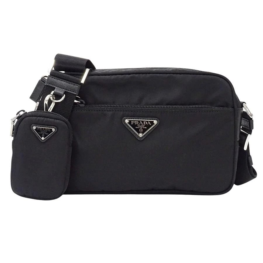 PRADA SHOULDER BAG: Prada Shoulder Bag Brand: Prada Type/Style: Shoulder Bag Material: Nylon Color: Black Size: W: 23cm / H: 15cm / D: 7.5cm Accessories: None Accessories Notice: When purchasing pre-owned goods, please
