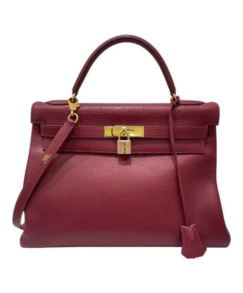HERMES KELLY INSIDE STITCHING GHW TAURILLON CLEMENCE: HERMES Kelly Inside Stitching GHW Taurillon Clemence Brand: HERMES Type/Style: Handbag Material: Taurillon Clemence Color: Red Size: H:21.0cm / W:32.0cm / D:12.0cm Accessories: None Accessories