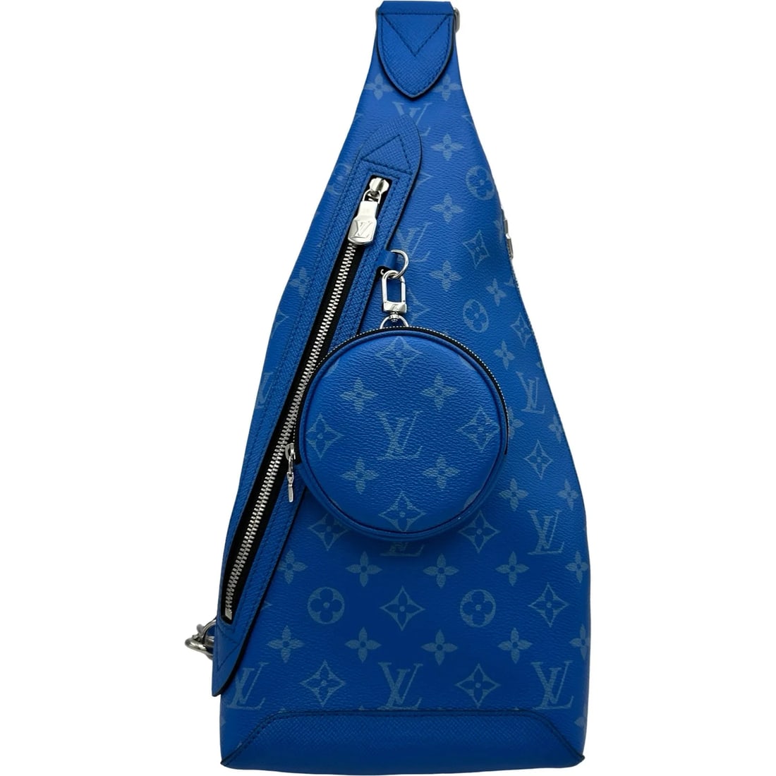 LOUIS VUITTON DUO SLING BAG BLUE TAIGARAMA BODY BAG: LOUIS VUITTON Duo Sling Bag Blue Taigarama Body Bag Brand: LOUIS VUITTON Type/Style: Body Bag Material: Taigarama Color: blue Size: W: 19cm / H: 44cm / D: 5cm Accessories: None Accessories