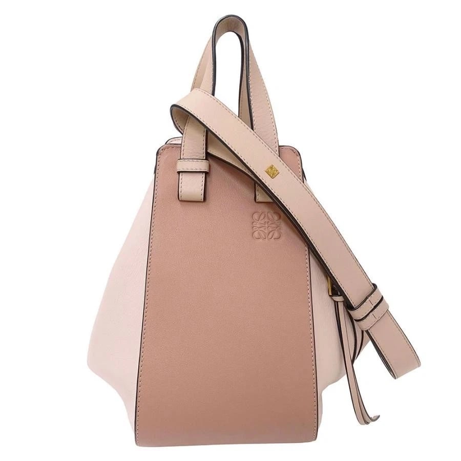 LOEWE HAMMOCK SMALL HANDBAG SHOULDER BAG: Loewe Hammock Small Handbag Shoulder Bag Brand: Loewe Type/Style: Shoulder Bag Material: Leather Color: Pink Beige Size: W: 14cm (bottom) / H: 25cm (center) / D: 27cm (lower side) Accessories: None
