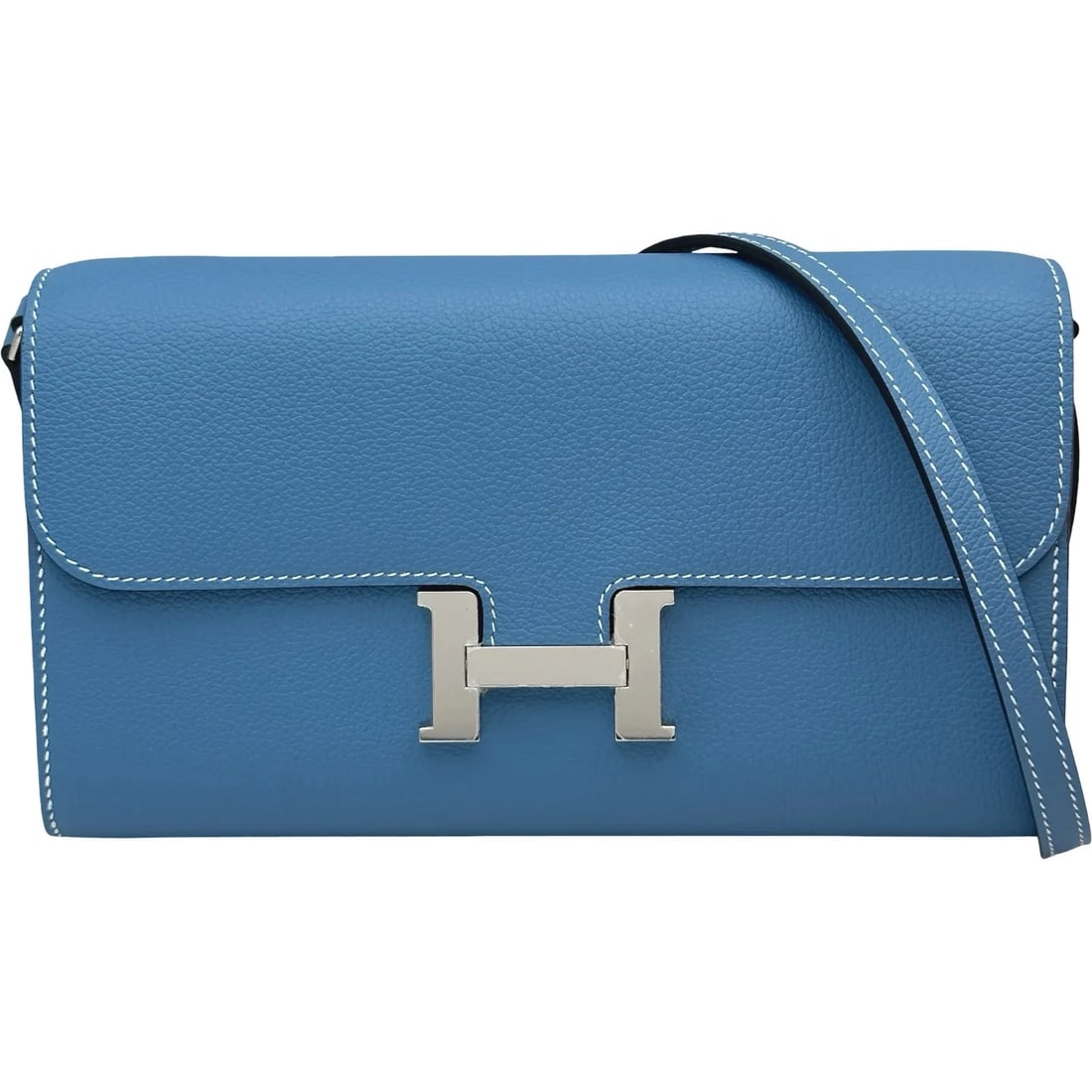 HERMES B STAMP BLUE JEAN SHW SHOULDER BAG: HERMES B Stamp Blue Jean SHW Shoulder Bag Brand: HERMES Type/Style: Shoulder Bag Material: Evercolor Color: Blue Jean / SV Hardware Size: W: 20.5cm / H: 12cm / D: 2cm Accessories: None Acc