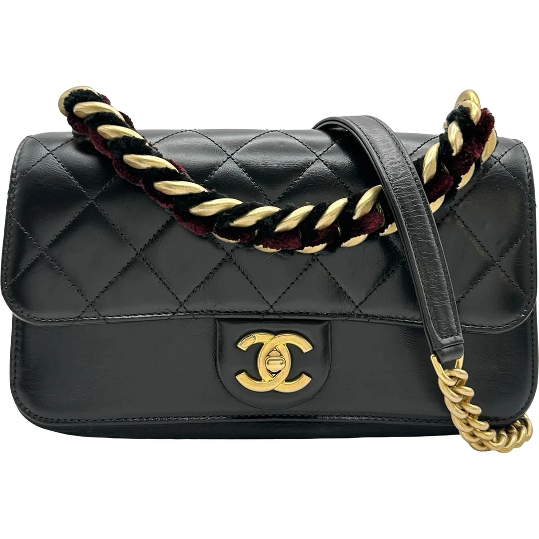 CHANEL FLAP BAG SERIES BLACK/GHW CALFSKIN SHOULDER BAG: CHANEL Flap Bag Series Black/GHW Calfskin Shoulder Bag Brand: CHANEL Type/Style: Shoulder Bag Material: Calfskin Color: Black // GD Hardware Size: W: 24cm / H: 15cm / D: 9cm Accessories: None