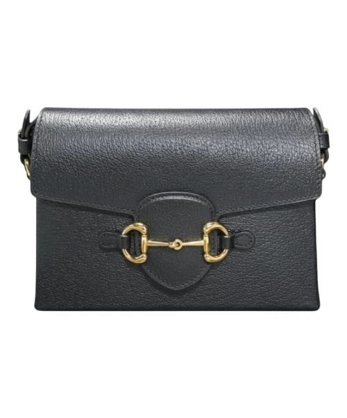 GUCCI HORSEBIT SHOULDER BAG: GUCCI Horsebit Shoulder Bag Brand: GUCCI Type/Style: Shoulder Bag Material: Leather Color: Black X Gold Size: H:13.0cm / W:18.0cm / D:6.0cm Accessories: None Accessories Notice: When purchasing