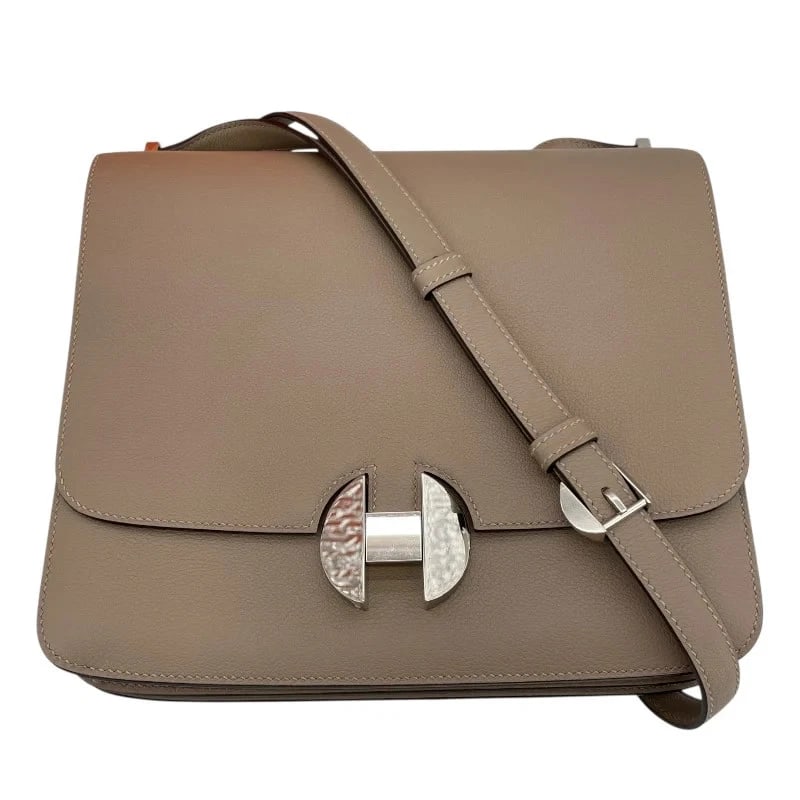 HERMES TOURTERELLE GRAY/SHW SHOULDER BAG: HERMES Tourterelle Gray/SHW Shoulder Bag Brand: HERMES Type/Style: Shoulder Bag Material: Evercolor Color: Turtledove Grey/SV Hardware Size: W: 25cm / H: 25cm / D: 5cm Accessories: None Ac