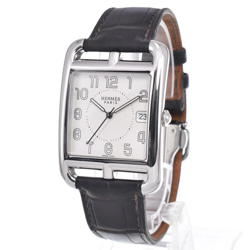 HERMES CAPE COD DATE SILVER DIAL QUARTZ WATCH - 2