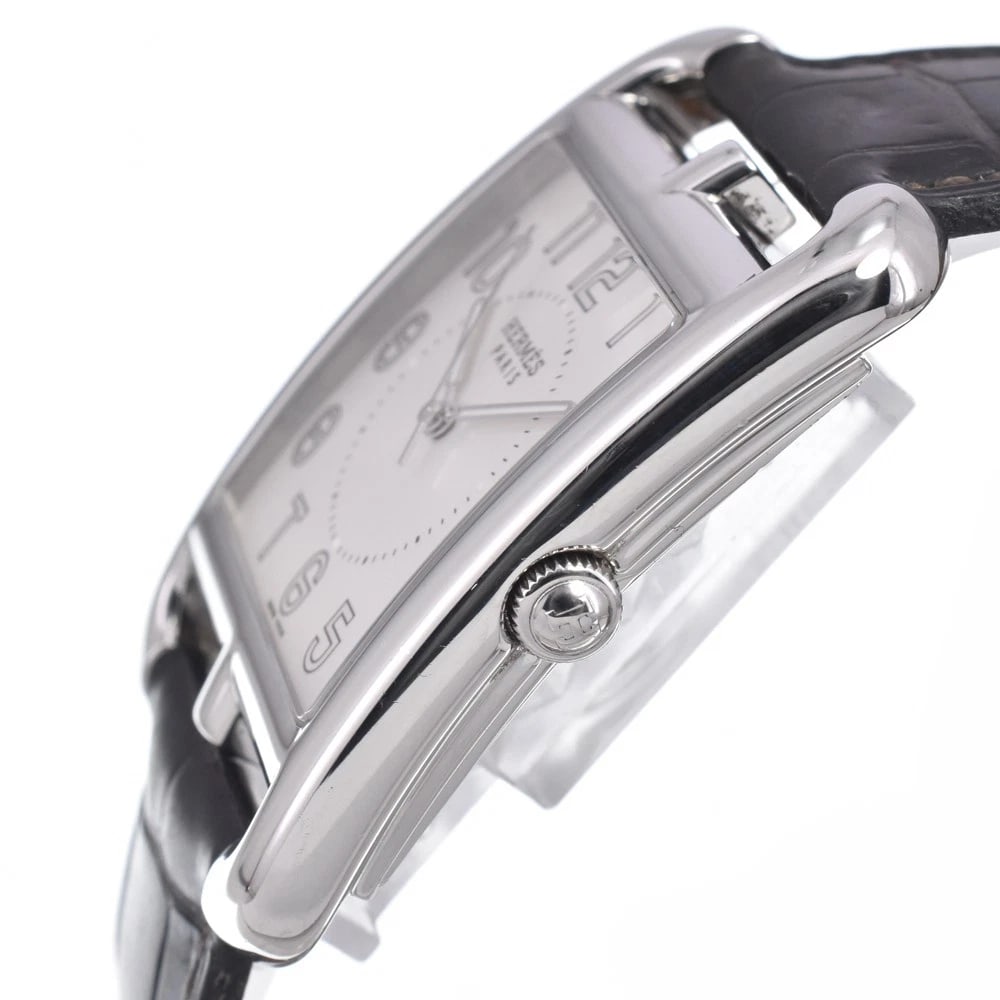 HERMES CAPE COD DATE SILVER DIAL QUARTZ WATCH - 3