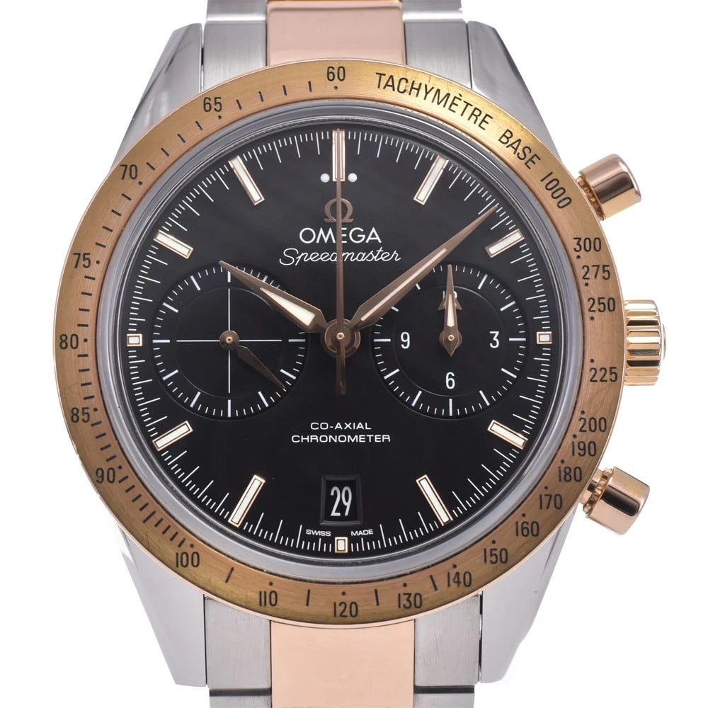 OMEGA SPEED MASTER WATCH: Omega Speed Master Watch Brand: OMEGA Type/Style: Wristwatch Material: Band Material Stainless Steel/K18RG, Case Material Stainless Steel/K18RG Color: Case Color Silver / Red Gold, Band Color Silver /