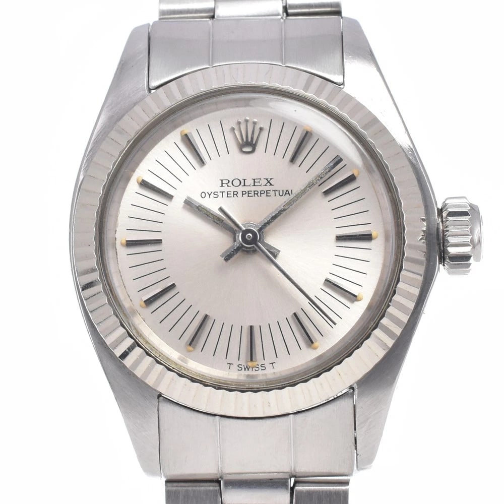 ROLEX OYSTER PERPETUAL AUTOMATIC LADIES WATCH: Rolex Oyster Perpetual Automatic Ladies Watch Brand: ROLEX Type/Style: Wristwatch Material: Band Material Stainless Steel, Case Material Stainless Steel/K18WG Color: Case Color Silver, Band Color Silv