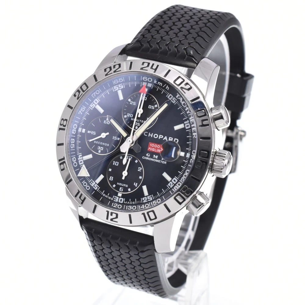 CHOPARD MILLE MIGLIA GMT AUTOMATIC WATCH: Chopard Mille Miglia Gmt Automatic Watch Brand: Chopard Type/Style: Wristwatch Material: Band Material rubber, Case Material Stainless Steel Color: Case Color Silver, Band Color black, Dial Color