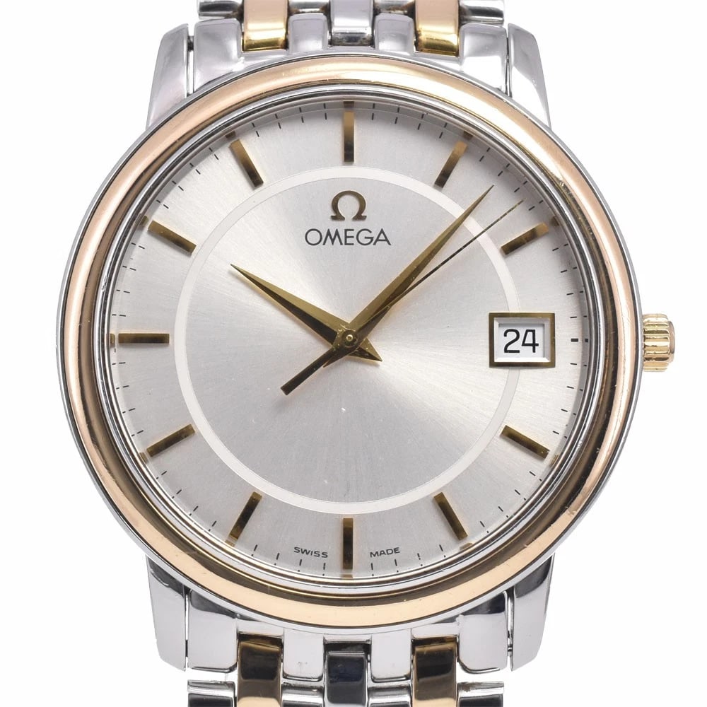 OMEGA DE VILLE PRESTIGE DATE SS/YG QUARTZ WATCH: Omega De Ville Prestige Date Ss/Yg Quartz Watch Brand: OMEGA Type/Style: Wristwatch Material: Band Material Stainless Steel/YG, Case Material Stainless Steel/YG Color: Case Color Silver / Gold, Band