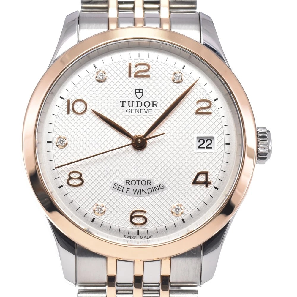 TUDOR 5P DIAMOND AUTOMATIC WATCH: Tudor 5P Diamond Automatic Watch Brand: TUDOR Type/Style: Wristwatch Material: Band Material Stainless Steel/RG, Case Material Stainless Steel/RG Color: Case Color Silver / Rose Gold, Band Color Silve