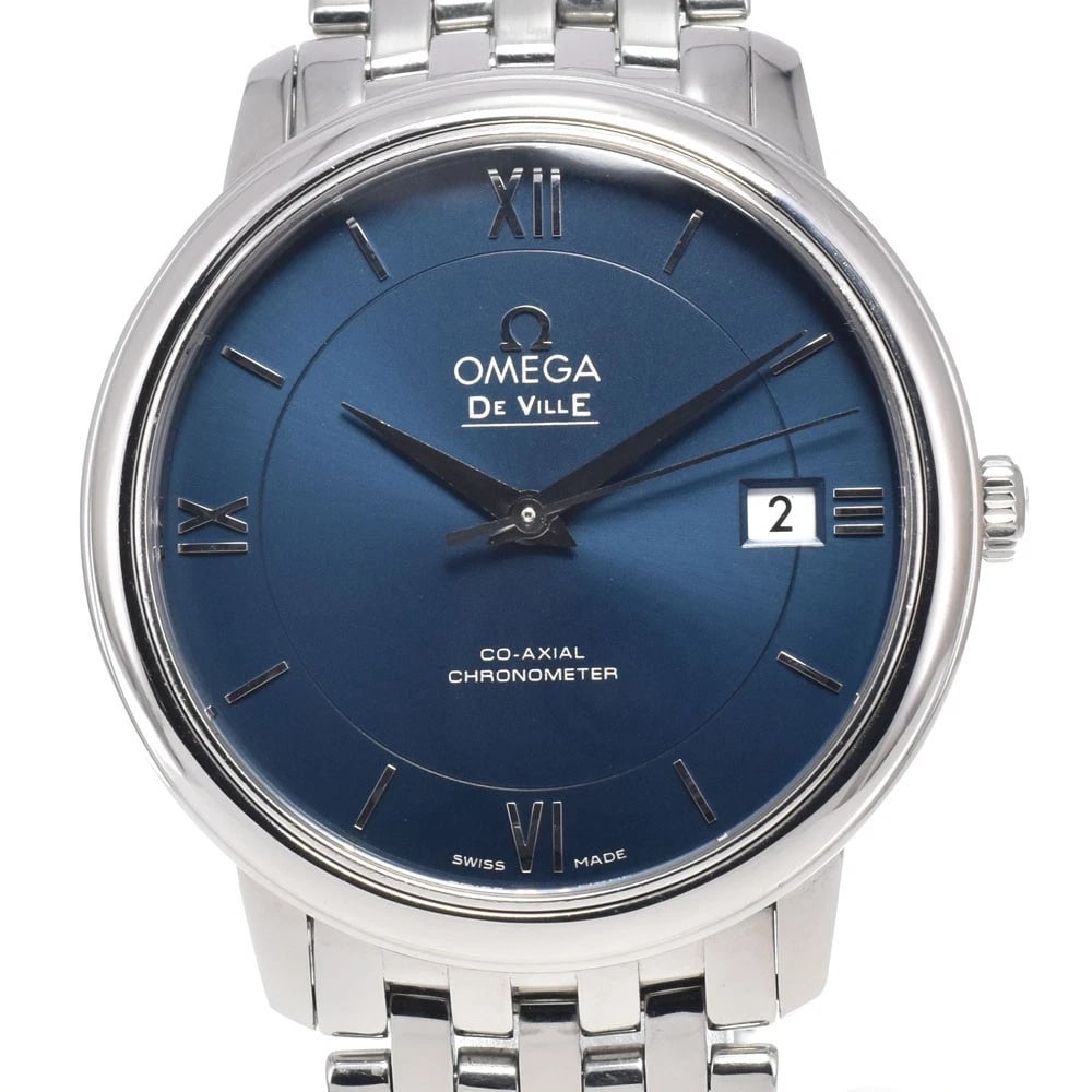 OMEGA DE VILLE PRESTIGE DATE AUTOMATIC WATCH: Omega De Ville Prestige Date Automatic Watch Brand: OMEGA Type/Style: Wristwatch Material: Band Material Stainless Steel, Case Material Stainless Steel Color: Case Color Silver, Band Color Silver, Dia