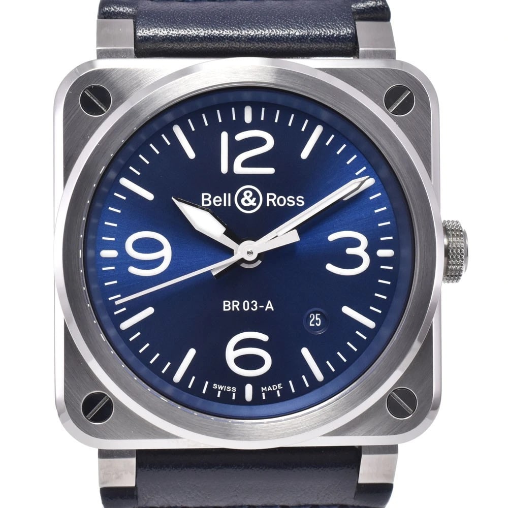 BELL?ROSS BR05 BLUE STEEL WATCH: Bell?Ross Br05 Blue Steel Watch Brand: Bell?Ross Type/Style: Wristwatch Material: Band Material leather, Case Material Stainless Steel Color: Case Color Silver, Band Color Navy, Dial Color blue Size: