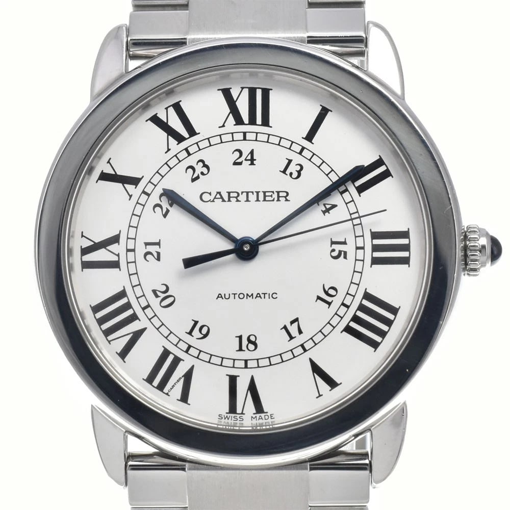 CARTIER RONDO SOLO DE CARTIER AUTOMATIC UNISEX WATCH: Cartier Rondo Solo De Cartier Automatic Unisex Watch Brand: CARTIER Type/Style: Wristwatch Material: Band Material Stainless Steel, Case Material Stainless Steel Color: Case Color Silver, Band Color
