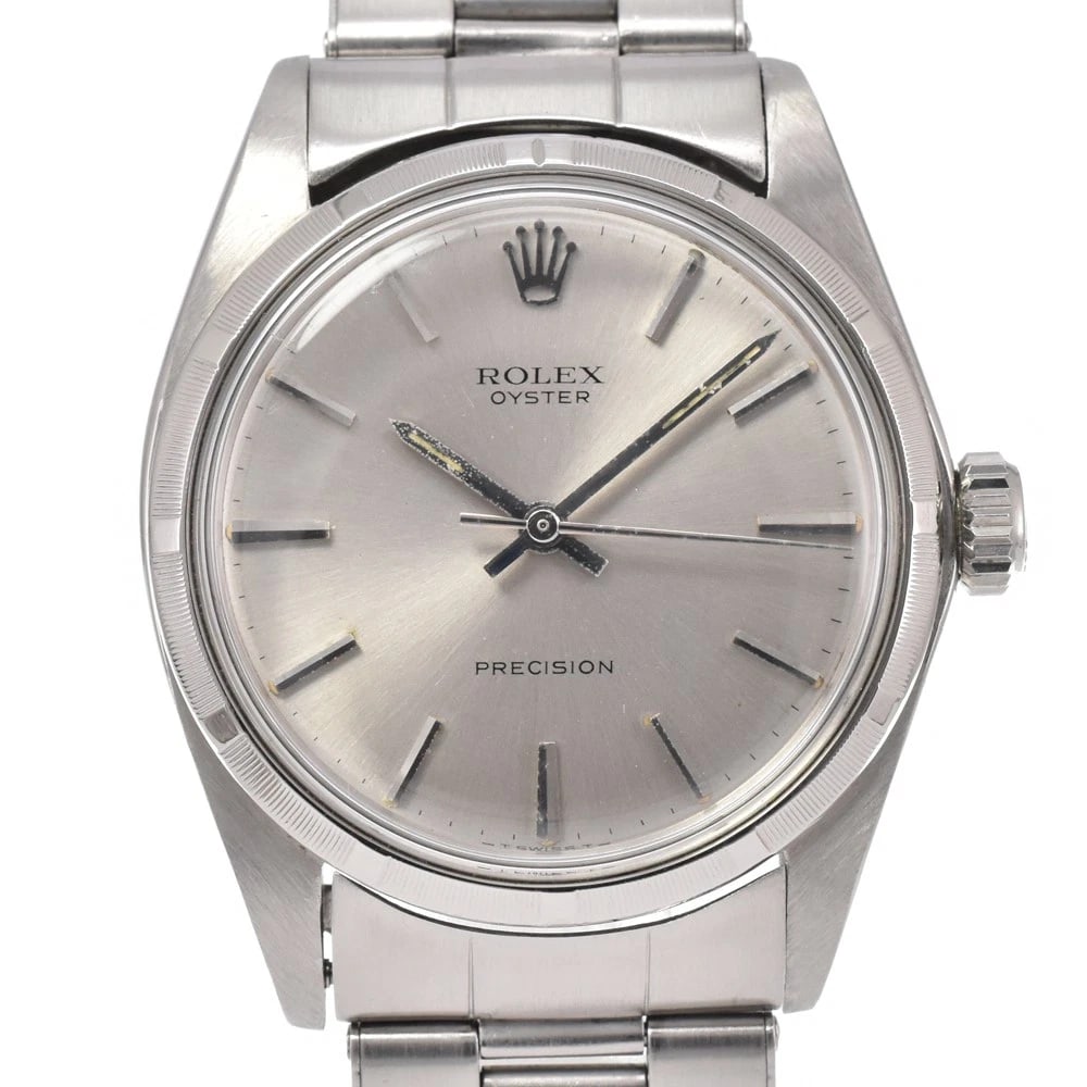 ROLEX OYSTER PRECISION HAND WINDING WATCH: Rolex Oyster Precision Hand Winding Watch Brand: ROLEX Type/Style: Wristwatch Material: Band Material Stainless Steel, Case Material Stainless Steel Color: Case Color Silver, Band Color Silver, Dial C