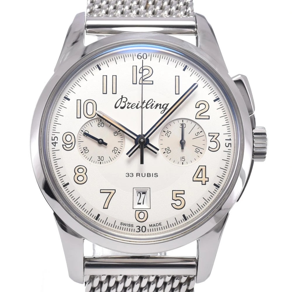 BREITLING TRANSOCEAN WATCH: Breitling Transocean Watch Brand: BREITLING Type/Style: Wristwatch Material: Band Material Stainless Steel, Case Material Stainless Steel Color: Case Color Silver, Band Color Silver, Dial Color Silver
