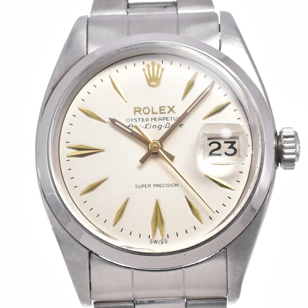 ROLEX AIR KING OYSTER PERPETUAL AUTOMATIC WATCH: Rolex Air King Oyster Perpetual Automatic Watch Brand: ROLEX Type/Style: Wristwatch Material: Band Material Stainless Steel, Case Material Stainless Steel Color: Case Color Silver, Band Color Silver,