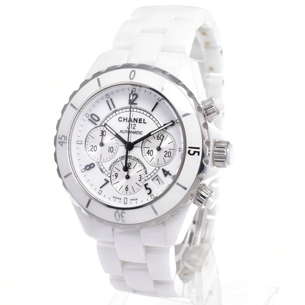 CHANEL CHRONOGRAPH CERAMIC WHITE DIAL AUTOMATIC WATCH - 2