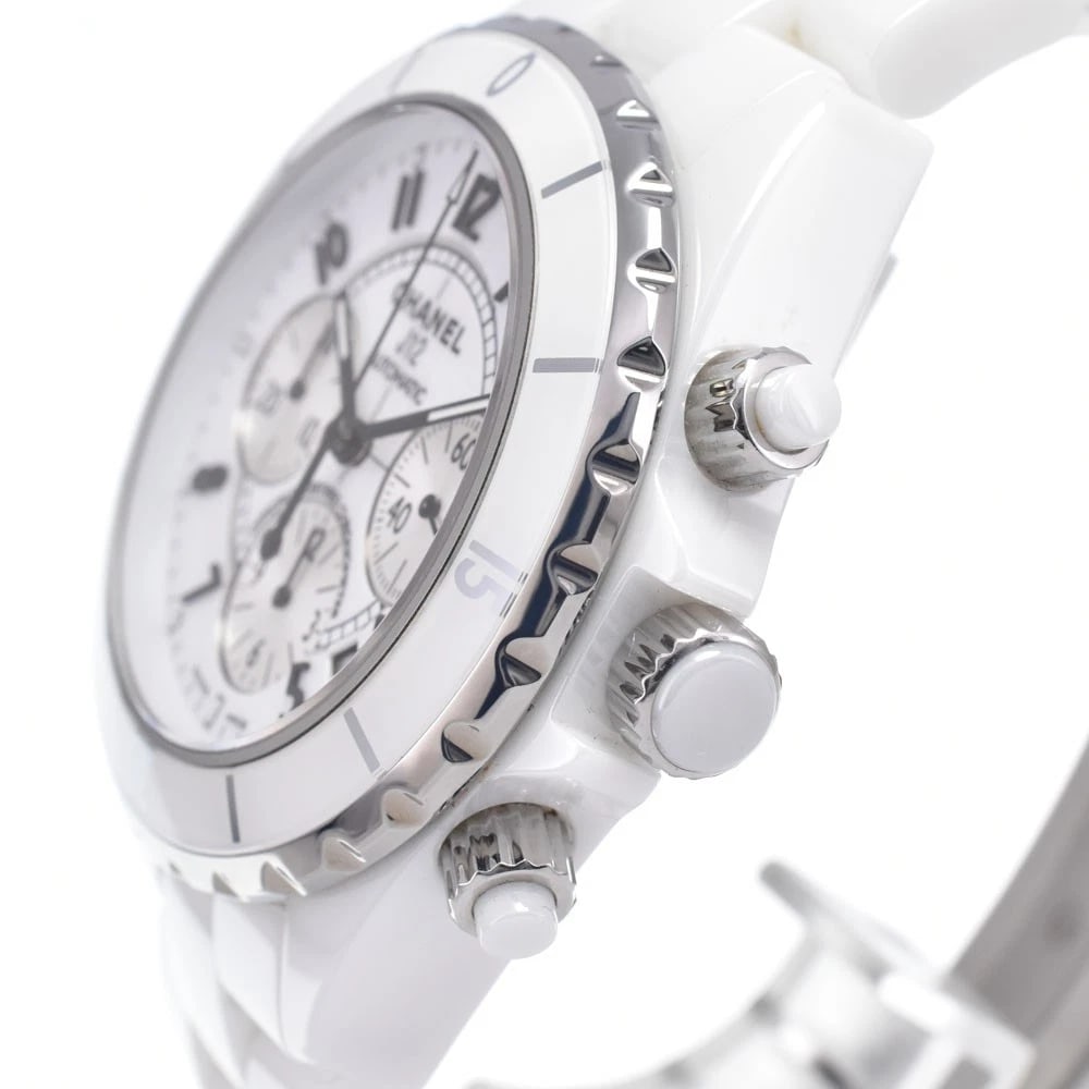 CHANEL CHRONOGRAPH CERAMIC WHITE DIAL AUTOMATIC WATCH - 3
