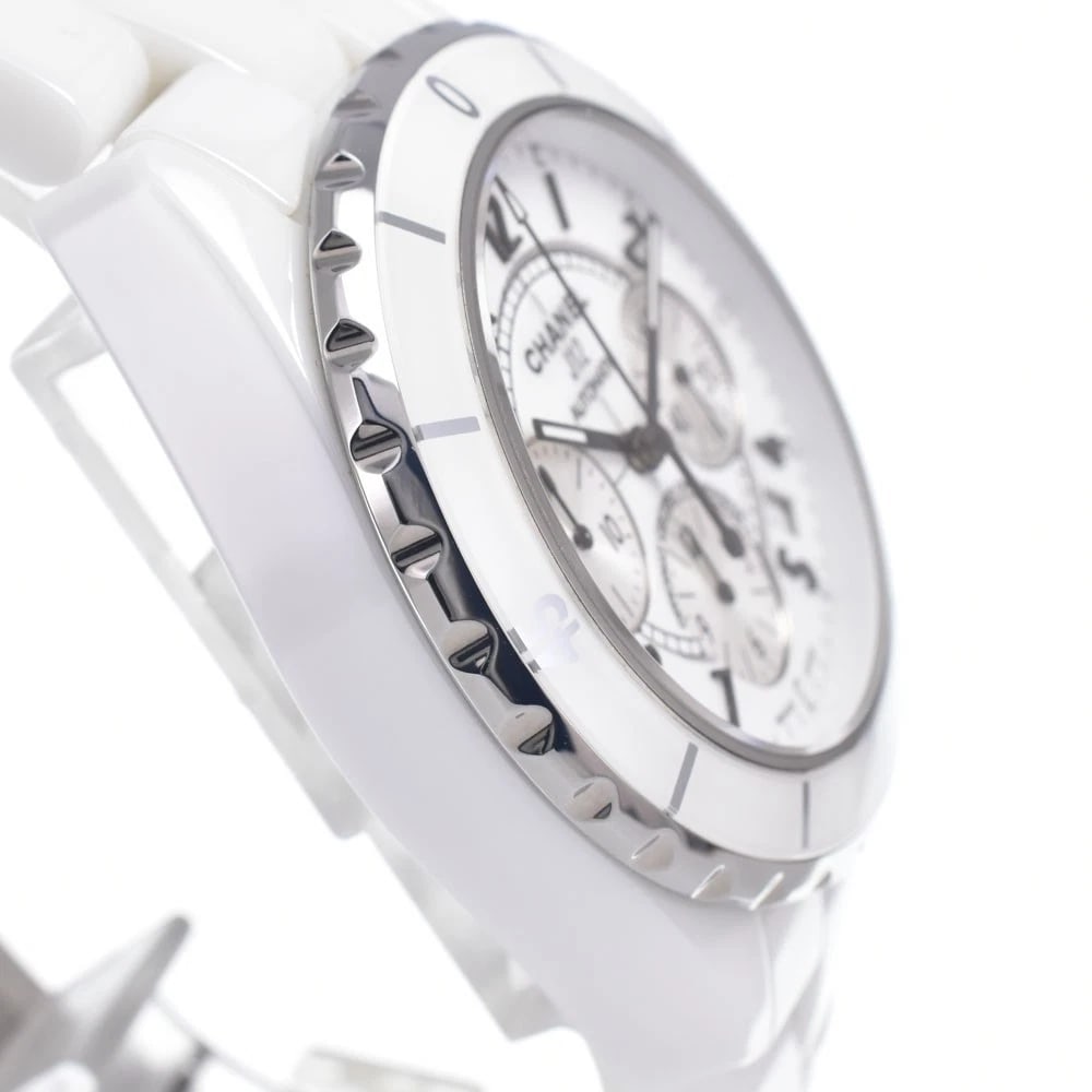 CHANEL CHRONOGRAPH CERAMIC WHITE DIAL AUTOMATIC WATCH - 4