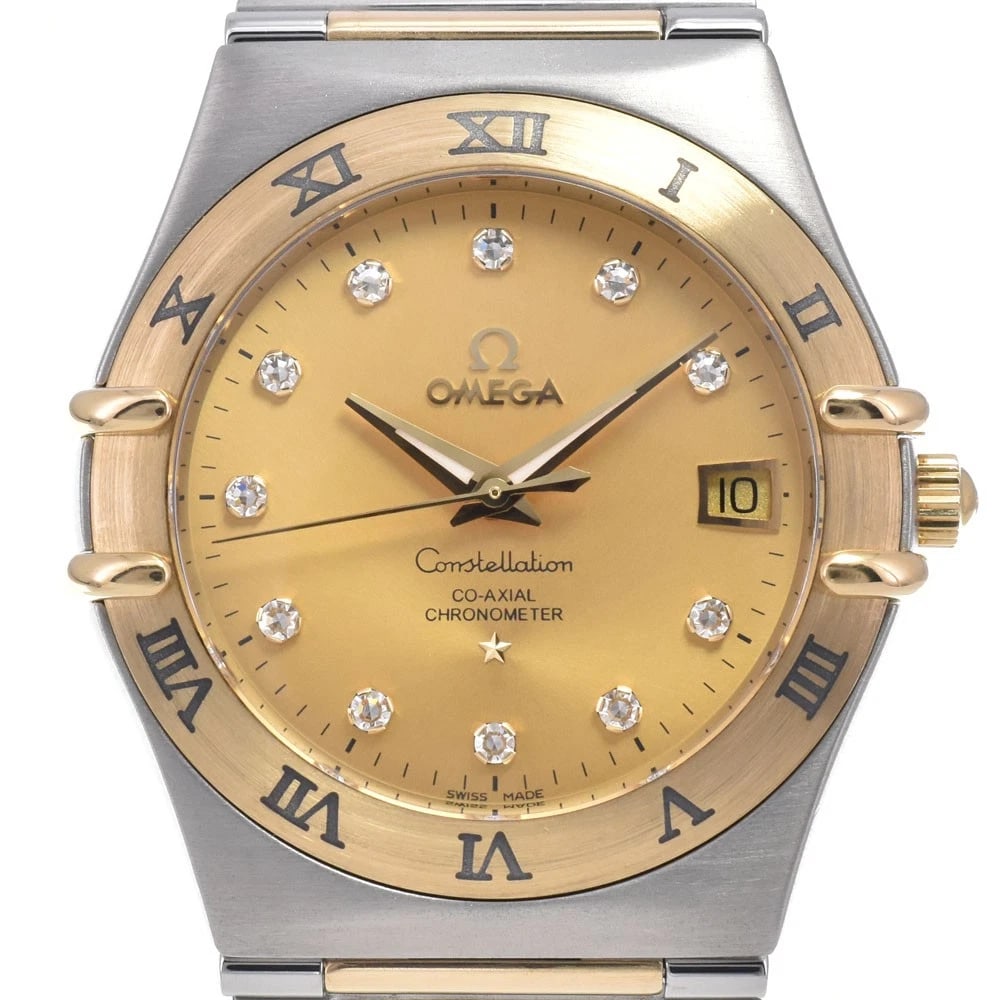 OMEGA CONSTELLATION DIAMOND WATCH: Omega Constellation Diamond Watch Brand: OMEGA Type/Style: Wristwatch Material: Band Material Stainless Steel/YG, Case Material Stainless Steel/YG Color: Case Color Silver / Yellow Gold, Band Color Si