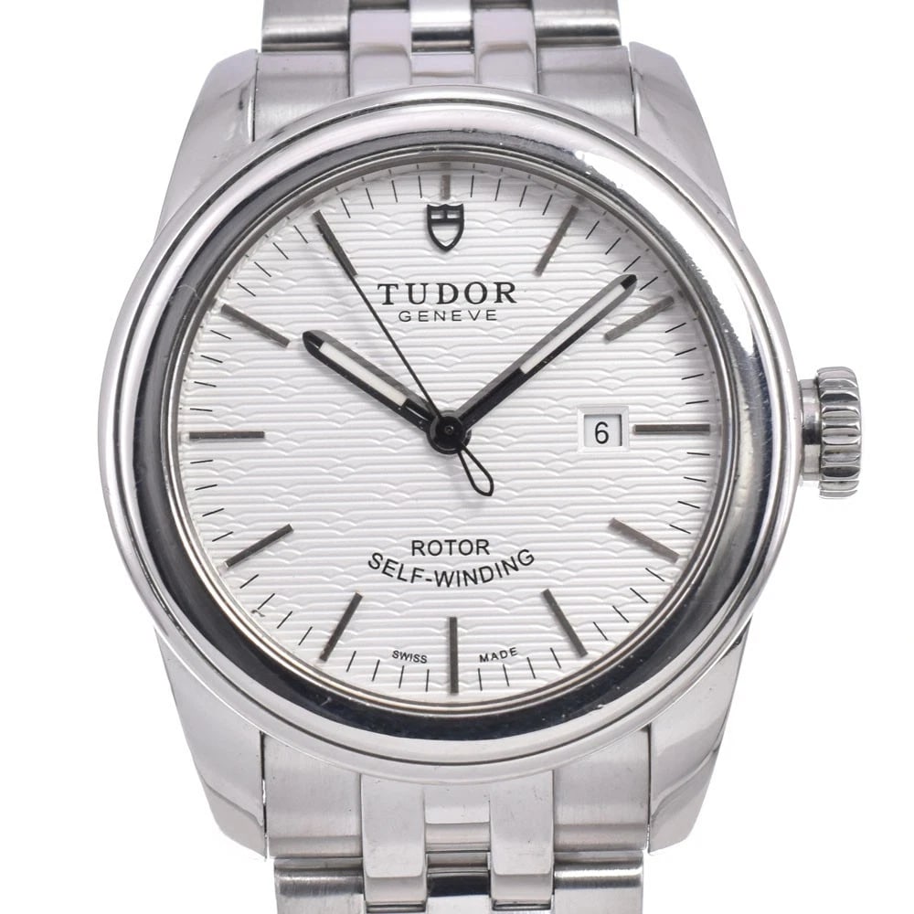TUDOR GRAMMAR DATE WHITE DIAL AUTOMATIC WATCH: Tudor Grammar Date White Dial Automatic Watch Brand: TUDOR Type/Style: Wristwatch Material: Band Material Stainless Steel, Case Material Stainless Steel Color: Case Color Silver, Band Color Silver,