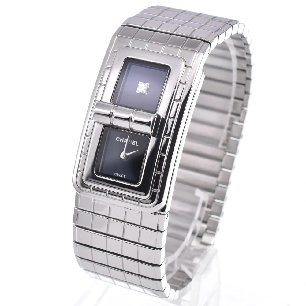 CHANEL CODE COCO DIAMOND BLACK DIAL QUARTZ WATCH: Chanel Code Coco Diamond Black Dial Quartz Watch Brand: CHANEL Type/Style: Wristwatch Material: Band Material Stainless Steel, Case Material Stainless Steel Color: Case Color Silver, Band Color