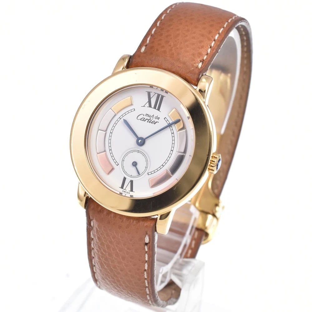 CARTIER MUST RONDO WHITE DIAL QUARTZ WATCH (1 of 2)