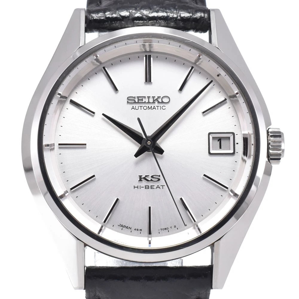 SEIKO KING SEIKO HISTORICAL COLLECTION WATCH: Seiko King Seiko Historical Collection Watch Brand: SEIKO Type/Style: Wristwatch Material: Band Material leather, Case Material Stainless Steel Color: Case Color Silver, Band Color black, Dial Color