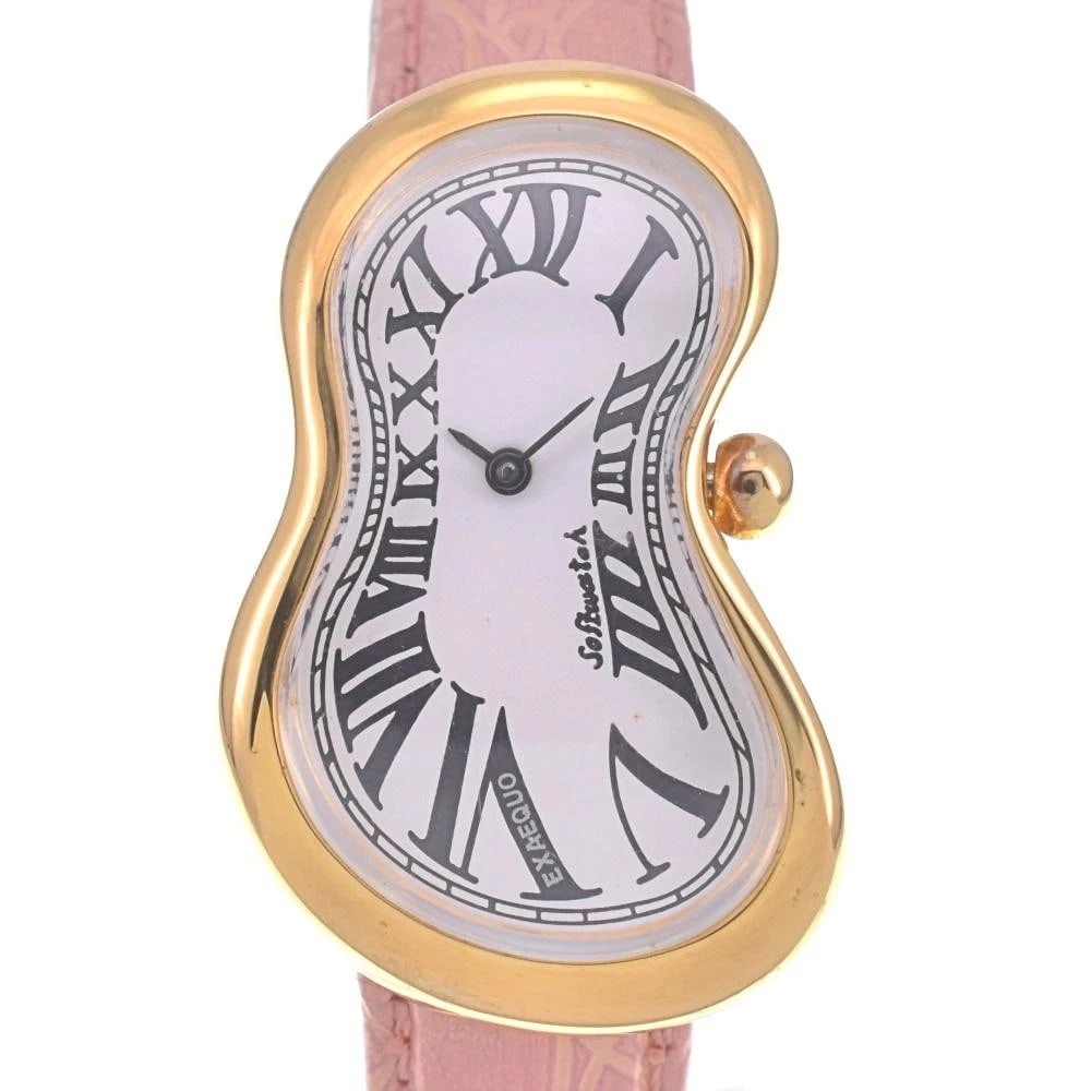 SALVADOR DALI SOFT WATCH WHITE DIAL WATCH: Salvador Dali Soft Watch White Dial Watch Brand: Salvador Dali Type/Style: Wristwatch Material: Band Material leather, Case Material Gold Plated Color: Case Color Rose gold, Band Color pink, Dial Colo