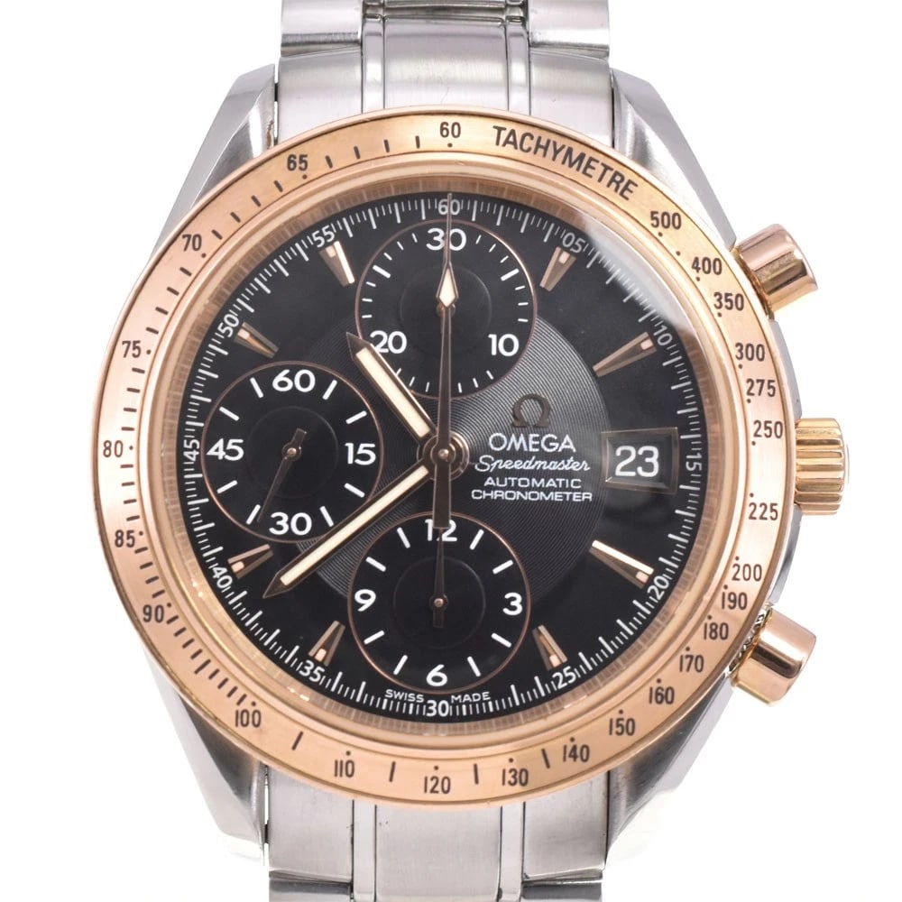 OMEGA SPEEDMASTER CHRONOGRAPH AUTOMATIC WATCH: Omega Speedmaster Chronograph Automatic Watch Brand: OMEGA Type/Style: Wristwatch Material: Band Material Stainless Steel, Case Material Stainless Steel/K18RG Color: Case Color Silver / Gold, Band Col
