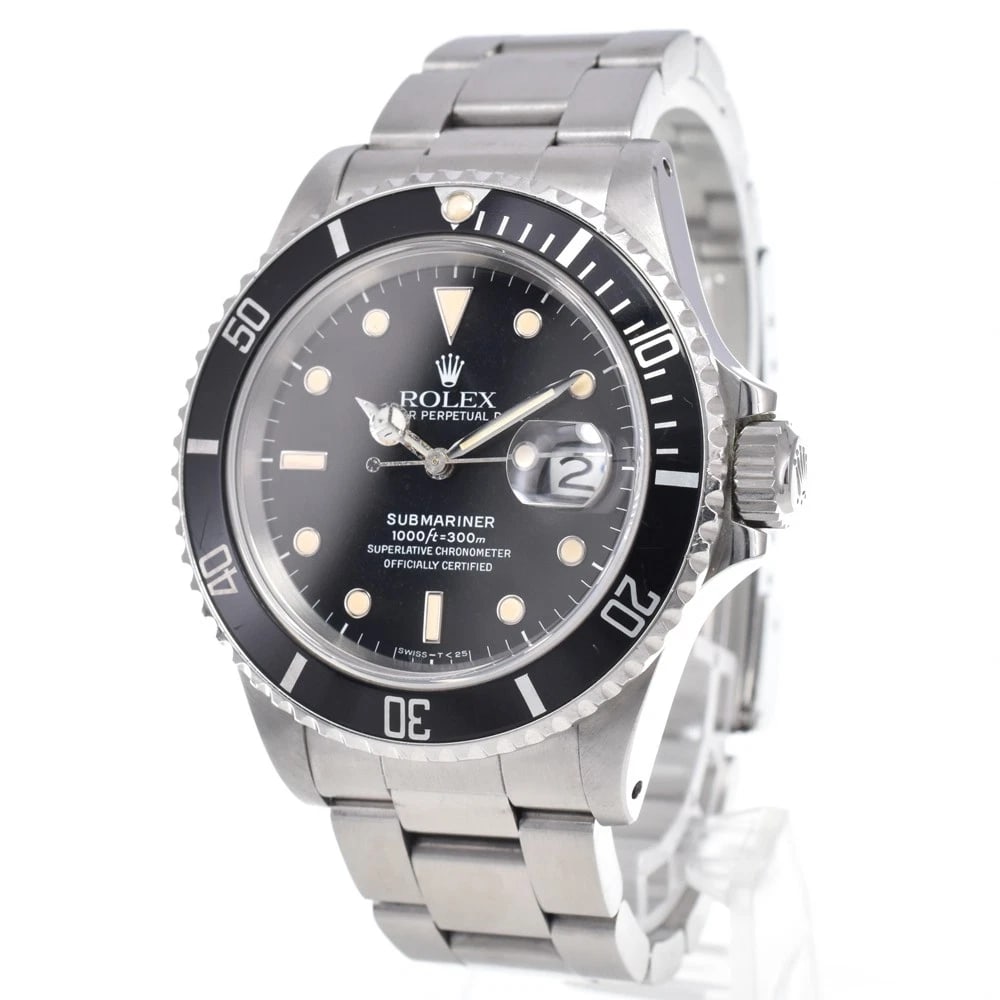 ROLEX SUBMARINA BLACK DIAL AUTOMATIC WATCH: Rolex Submarina Black Dial Automatic Watch Brand: ROLEX Type/Style: Wristwatch Material: Band Material Stainless Steel, Case Material Stainless Steel Color: Case Color Silver, Band Color Silver, Dial